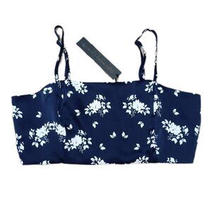 House of Harlow 1960 Crop Top Floral Navy Smocked Size MEDIUM New